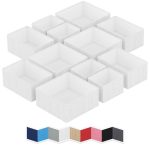 NEATERIZE Drawer Organizer Clothes Set of 12 White-Grey - Dresser Organizer for Nursery, Bedroom, Closet - Perfect Baby Clothes Organizer and Storage