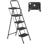 PayLessHere Step Ladder, Folding Step Stool with Wide Anti-Slip Pedal, Lightweight, Portable Steel Step Stool, Perfect for Kitchen& Household,