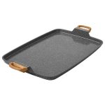 The Pioneer Woman Prairie Signature Cast Aluminum Double Griddle, Charcoal Speckle, Size: 18 inch x 12 inch