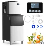 418 LBS/24H Split Commercial Ice Maker, Industrial Ice Machine with 200 LBS Storage Bin, 192 PCS in 11-20 Mins, Self-Cleaning for Restaurant, Bar Cafe