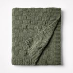 Checkered Knit with Neps Throw Blanket Sage - Threshold Designed with Studio McGee