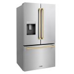 ZLINE 36 in. 28.9 Cu. ft. Standard-Depth French Door External Water Dispenser Refrigerator with Dual Ice Maker in Fingerprint Resistant Stainless Stee