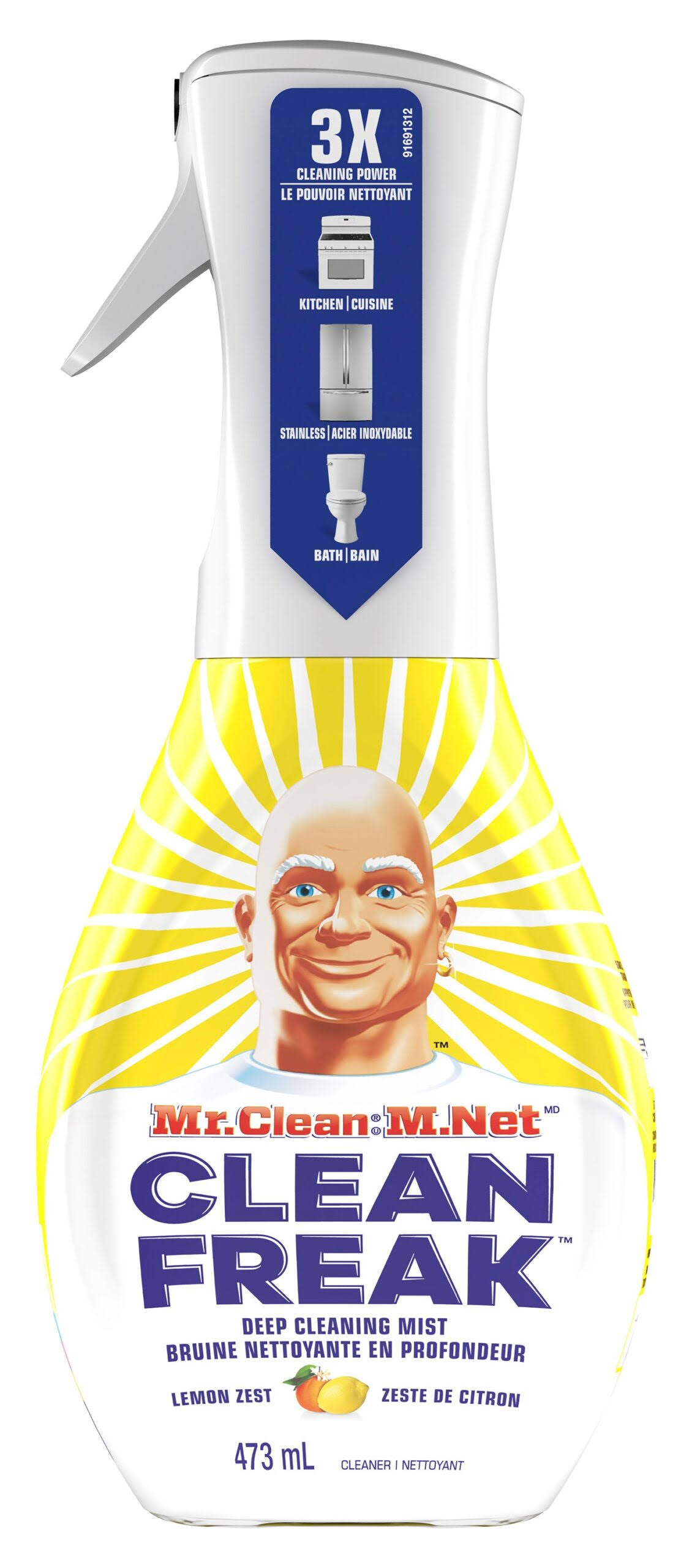 b14efd3884dc9b8dd31fd3e84ebeb0f7aec317fbbd31b66e04baa9ae49852c6d.jpg Mr. Clean Cleaner, Deep Cleaning Mist, Clean Freak, Lemon Zest - 16 fl oz - Image 1