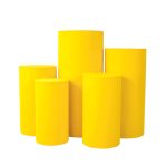 1 Set, Spandex Pillar Covers for Metal Cylinder Pedestal Stands 5 Pcs/Set - Canary Yellow Covers ONLY/Cylinder Pedestal Stands Not Included