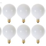 Kor (Pack of 10) G16.5 White Finsh Decorative (E12) Candelabra Base Globe Shape Incandescent 120V G16 1/2 Light Bulbs (15)