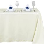 Efavormart 54X96 Ivory Wholesale Linens Polyester Tablecloths Rectangle Banquet Linen Wedding Party Restaurant Tablecloth