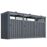 AECOJOY 73 Cu.Ft Outdoor Trash Can Storage Shed for 3 Garbage Cans