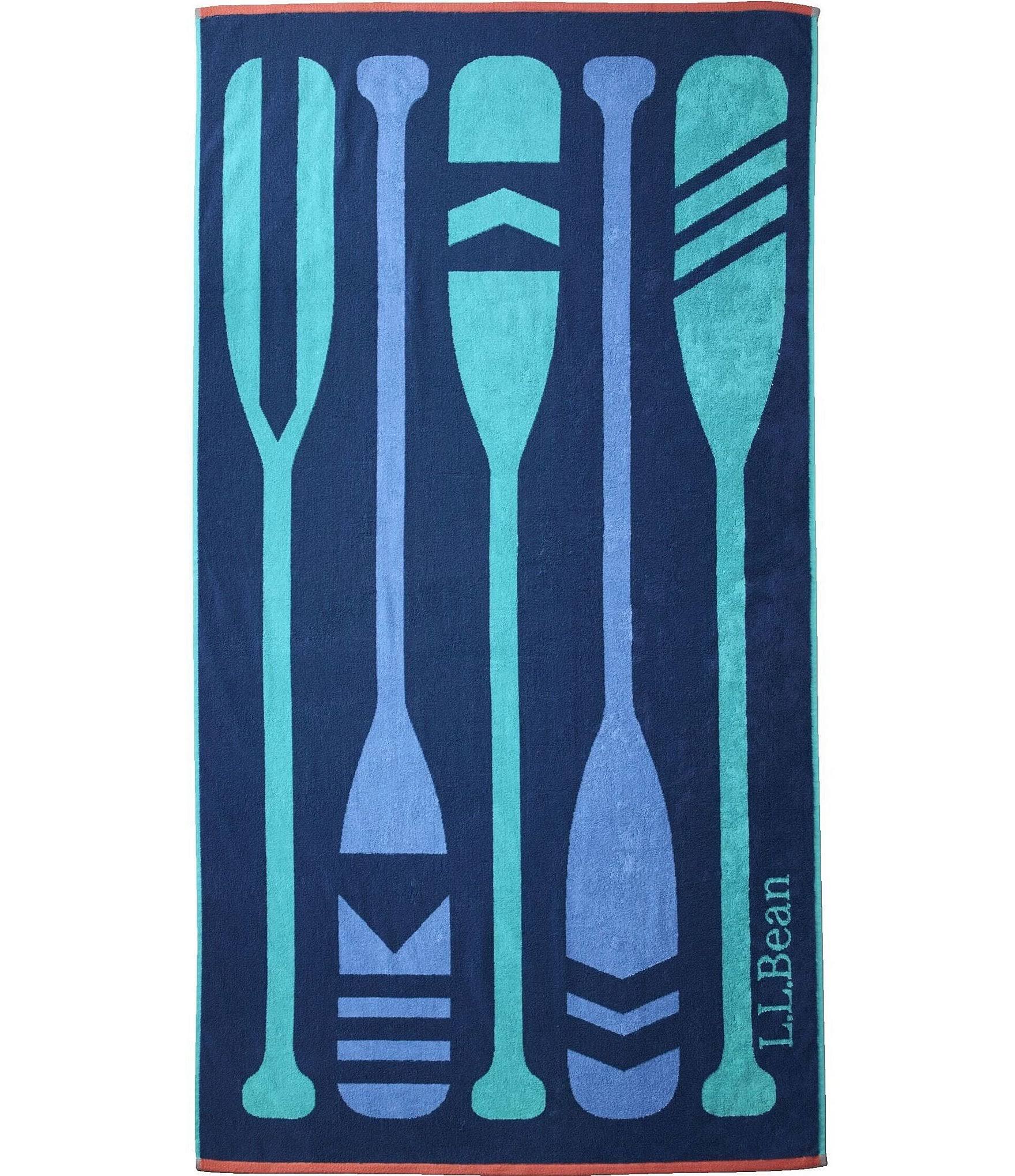 b1d85e2bf92e2c6e7a20e7937e30fd47d677d3bb6dc25d266bbd02a6f5a7b0e6.jpg L.L.Bean Seaside Paddles Printed Beach Towel - Ocean Blue - Image 1