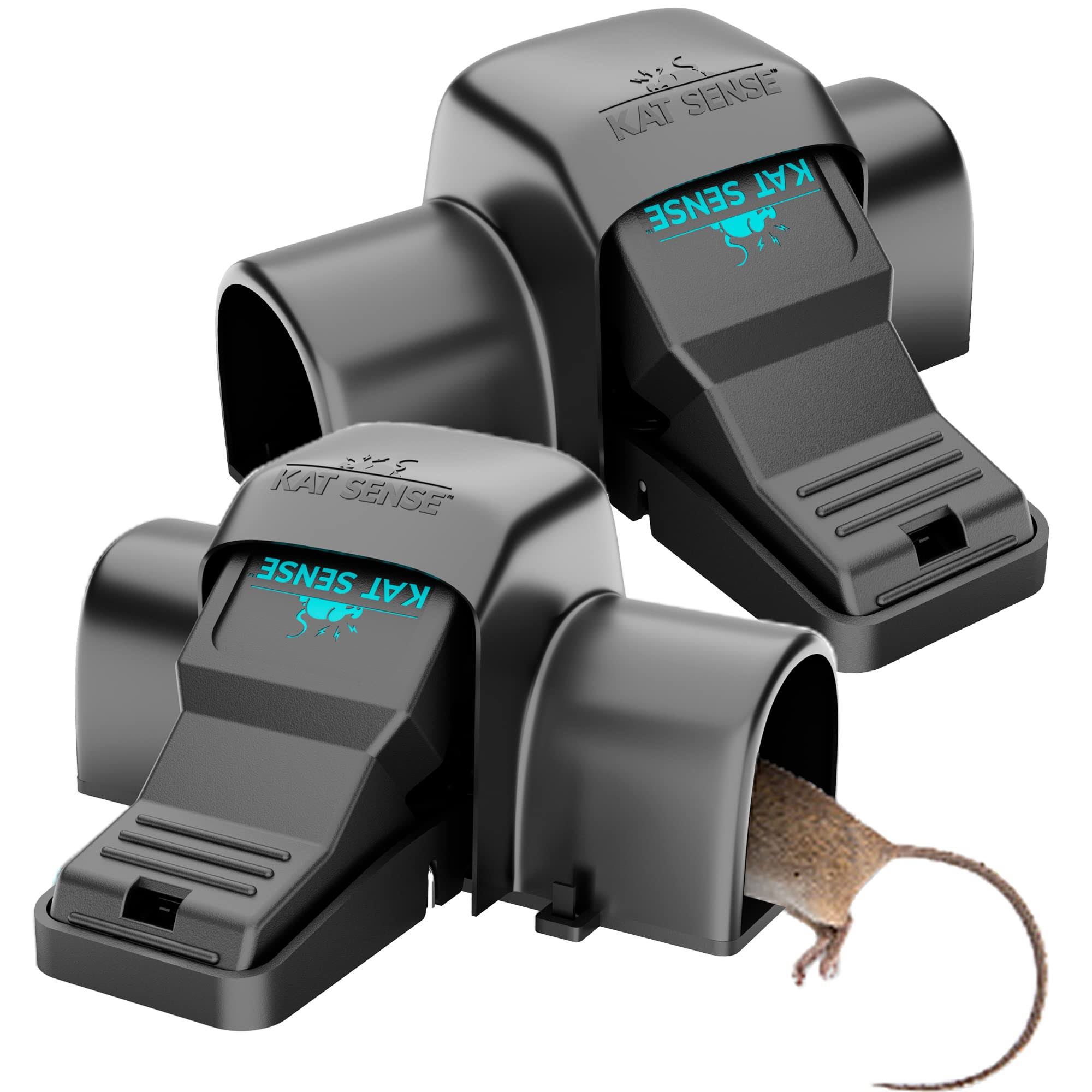b1e8f98c3733c2b16d2d9dfd50405d12132582d3f7cecb41d8ba1e3fc784b821.jpg Kat Sense Covered Rat & Chipmunk Traps, Prevents Accidental Triggering with Tunneled Design, Quick Humane Kill, Indoor 'n Outdoor Mouse Snap Traps - Image 1