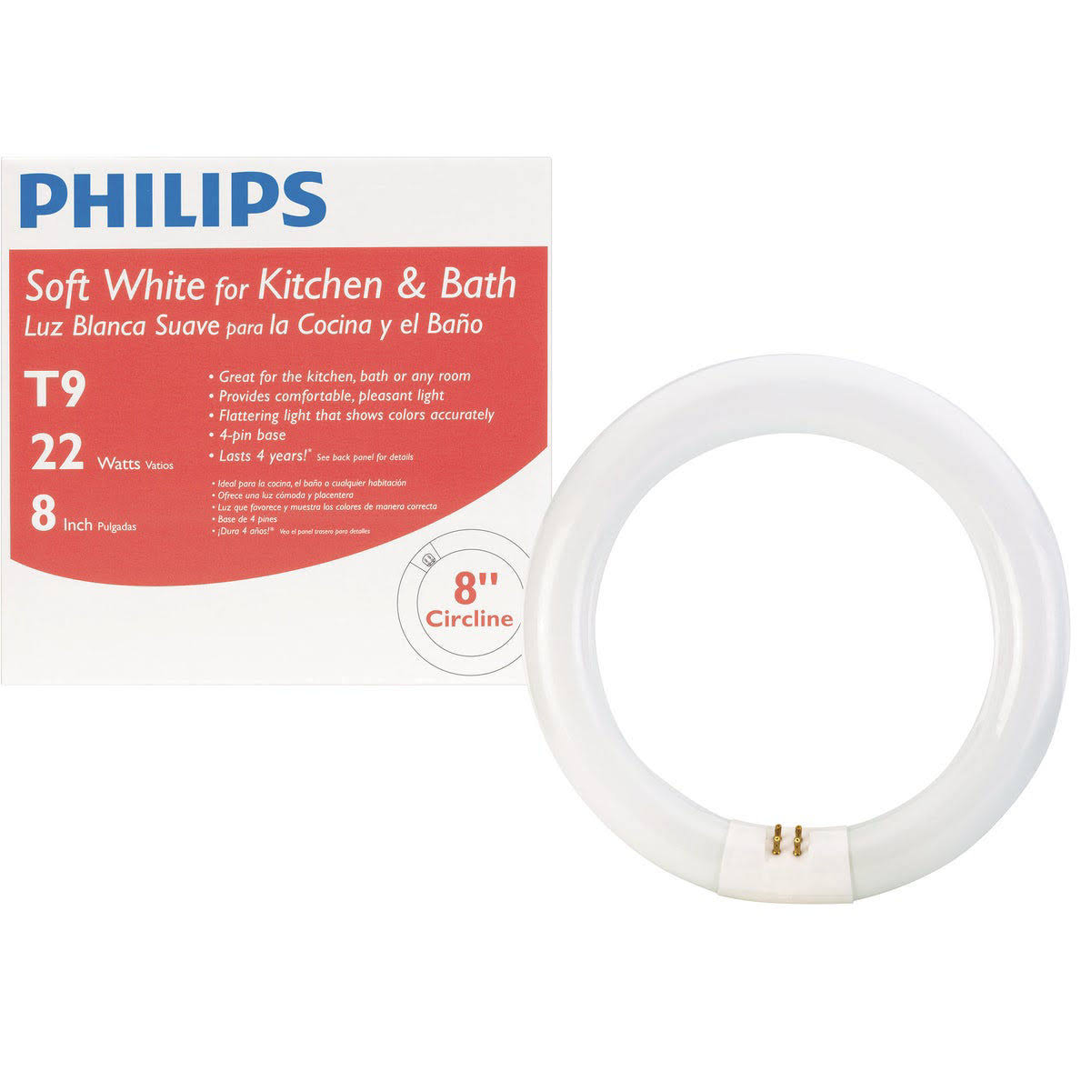 b2312a1e7cf675a5226d57e5a0382acb6b761ae77d5896f2efbd159c1b8af274.jpg Philips T9 4-Pin Circline Fluorescent Tube Light Bulb, White - Image 1