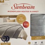 Sunbeam Heated Microplush Electric Blanket, Queen, Gray