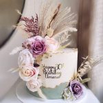 24 Pcs Natural Boho Cake Topper Vintage Artificial Flowers Leaves Various Dried Pampas Grass Cake Decorations for Wedding Bridal Birthday Party