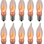 Creative Hobbies A101 Flicker Flame Light Bulb -3 Watt, 130 Volt, E12 Candelabra Base, Flame Shaped, Nickel Plated Base,- Dances