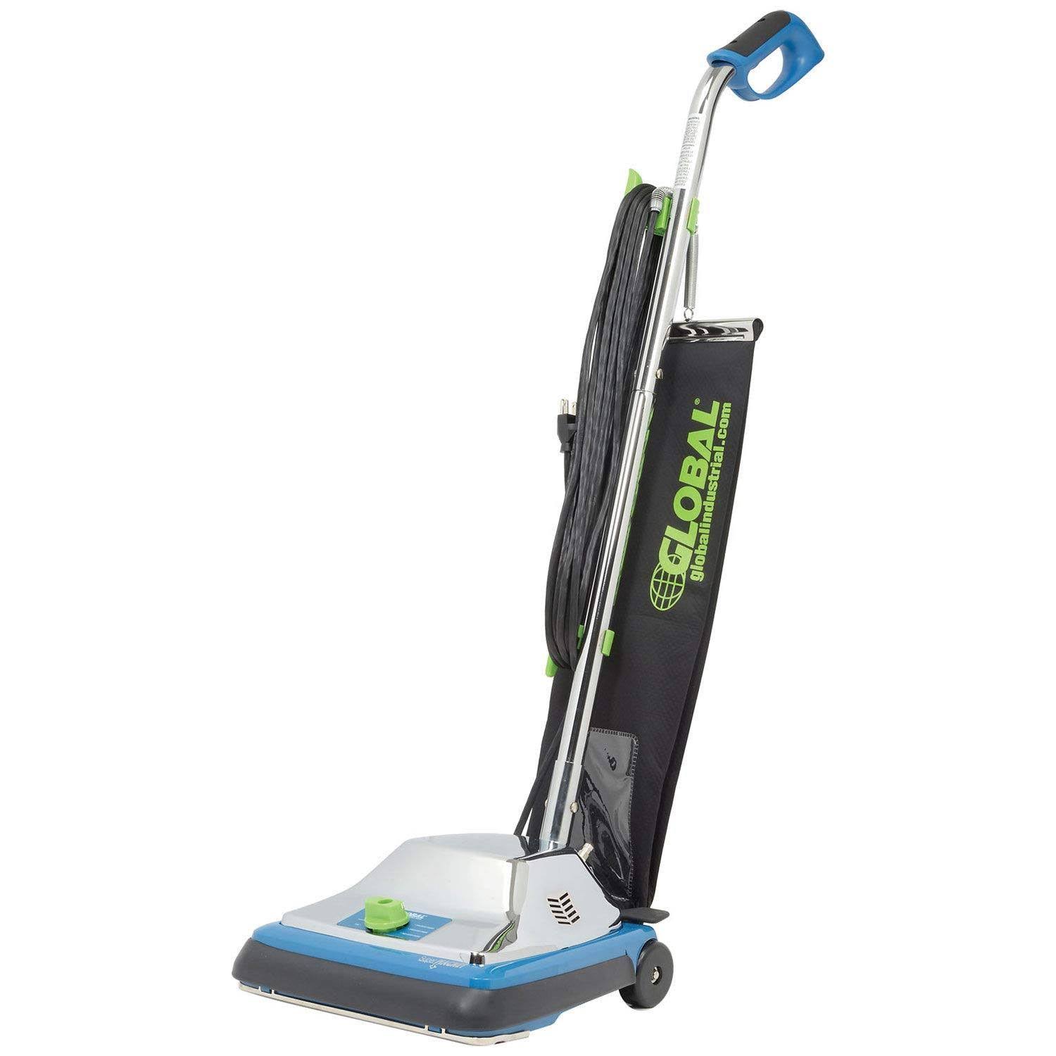 b28e32043986a8265b2bbc1b05ef759c6cd9558fa0ff1568debe64e5333c8c48-1.jpg Global Industrial Upright Vacuum, 12" Cleaning Path - Image 1