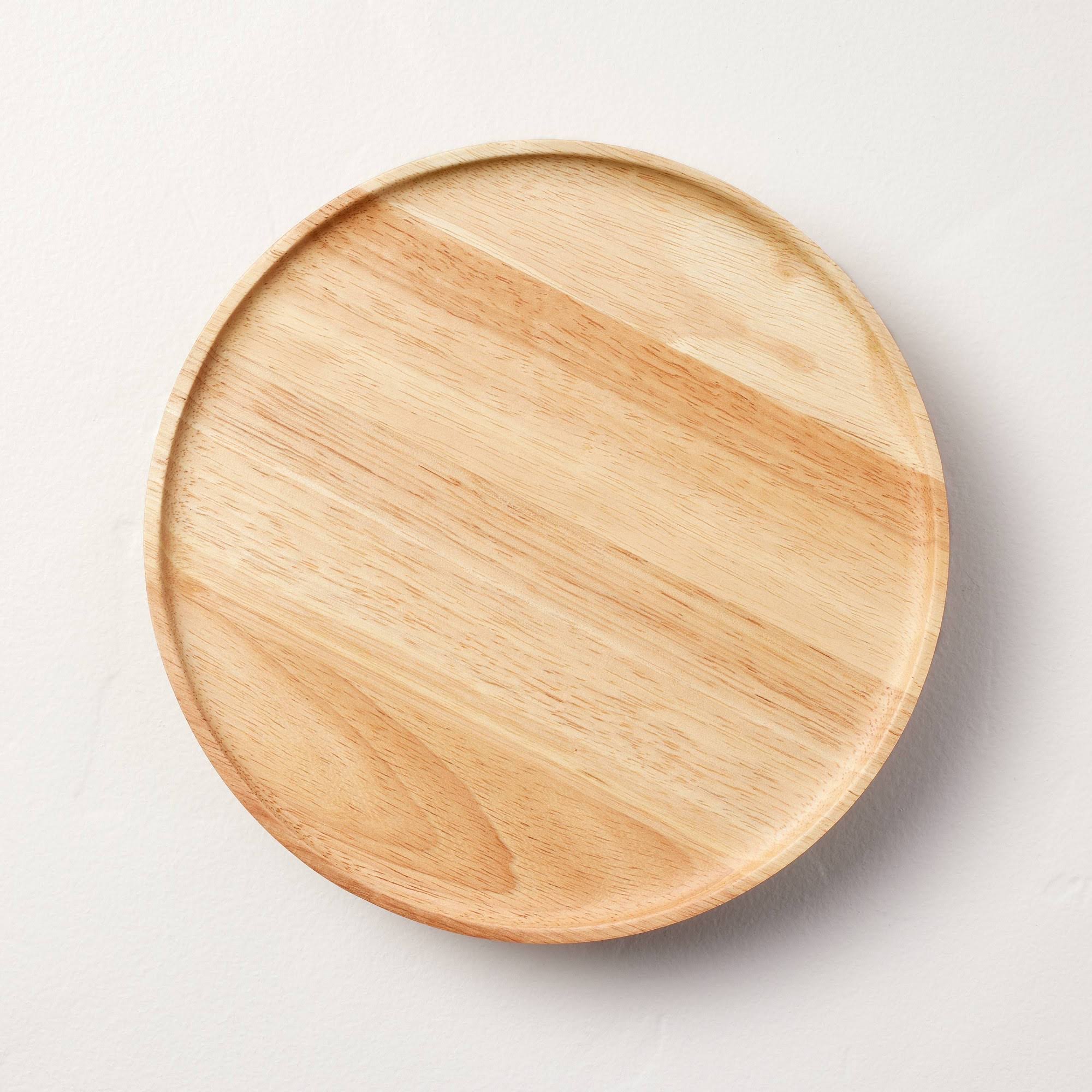 b2b30fae1e9e7e5be14556e58633cb39aeef5f8603c0cb4b3de7f7878cc013d5.jpg 10" Wooden Pedestal Lazy Susan Natural - Hearth & Hand with Magnolia - Image 1