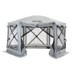 Clam Quick-Set Pavilion 12.5 x 12.5 Foot Portable Outdoor Canopy Shelter, Gray