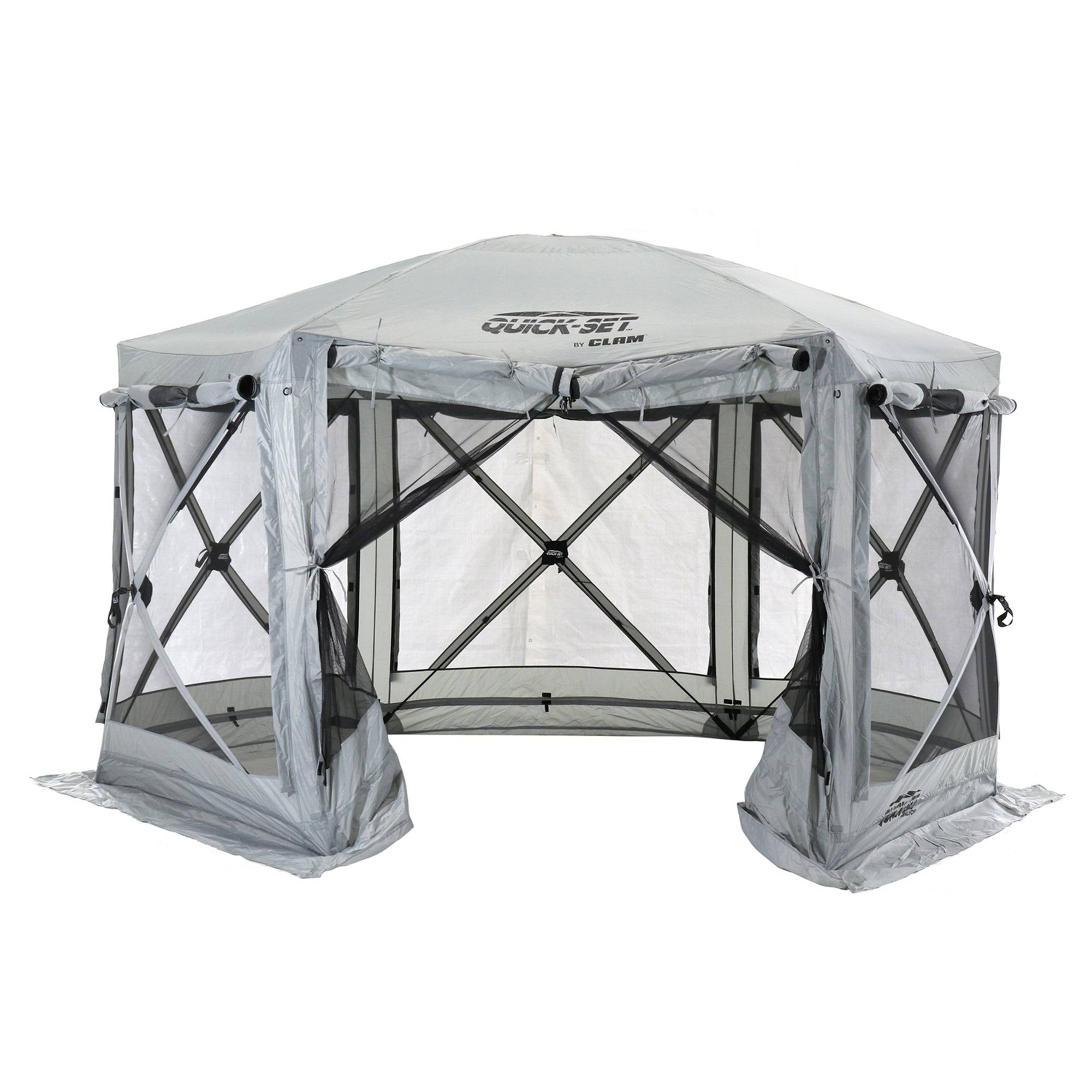 b2b93c819c652e8bade4bfb4f7c569d7638d749709eb4d5ab86b01a117bdb5cb.jpg Clam Quick-Set Pavilion 12.5 x 12.5 Foot Portable Outdoor Canopy Shelter, Gray - Image 1
