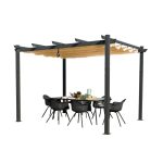 Atlantics Outdoor Retractable Pergola with Sun Shade Canopy 10' x 13' Kozyard Finish: Tan
