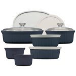 Corningware French Colors 12-Piece Bakeware Set, Navy, Blue