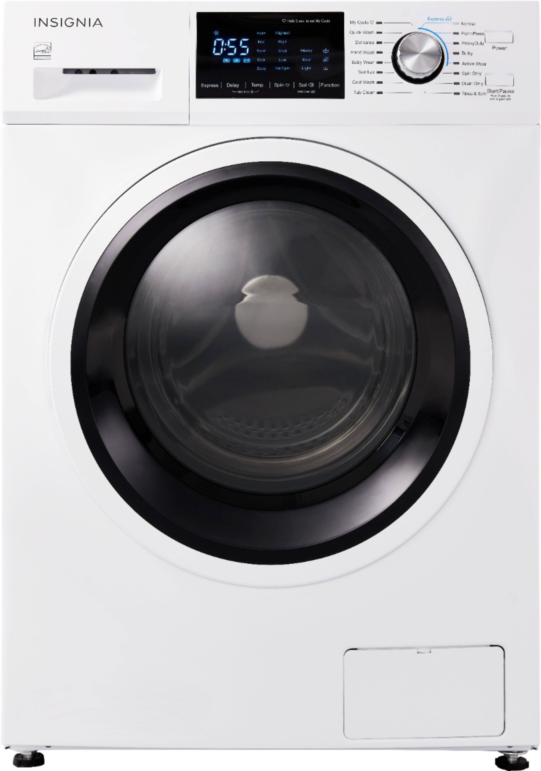 b2e6278092556a6ff7f7616f14edf940d42fc9708d5560a5bc6fb05300466961.jpg Insignia - 2.7 Cu. ft. High Efficiency Stackable Front Load Washer - White - Image 1