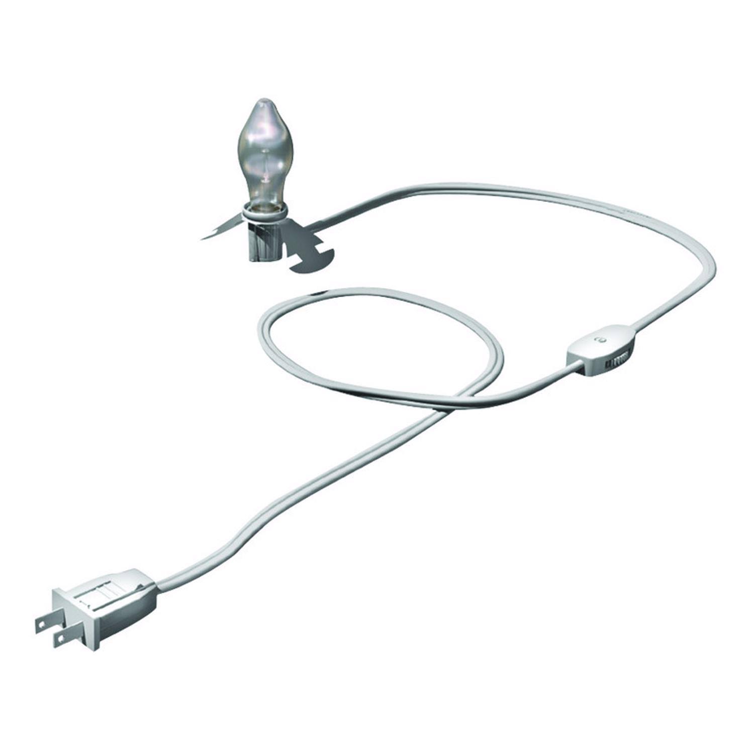 b2efee79a333fc521319202d43bee67296163cc416c0e3ea35c14e7bf4b1d1c4.jpg Westinghouse 28547 1-Bulb C7 Replacement Cord, 5', White - Image 1