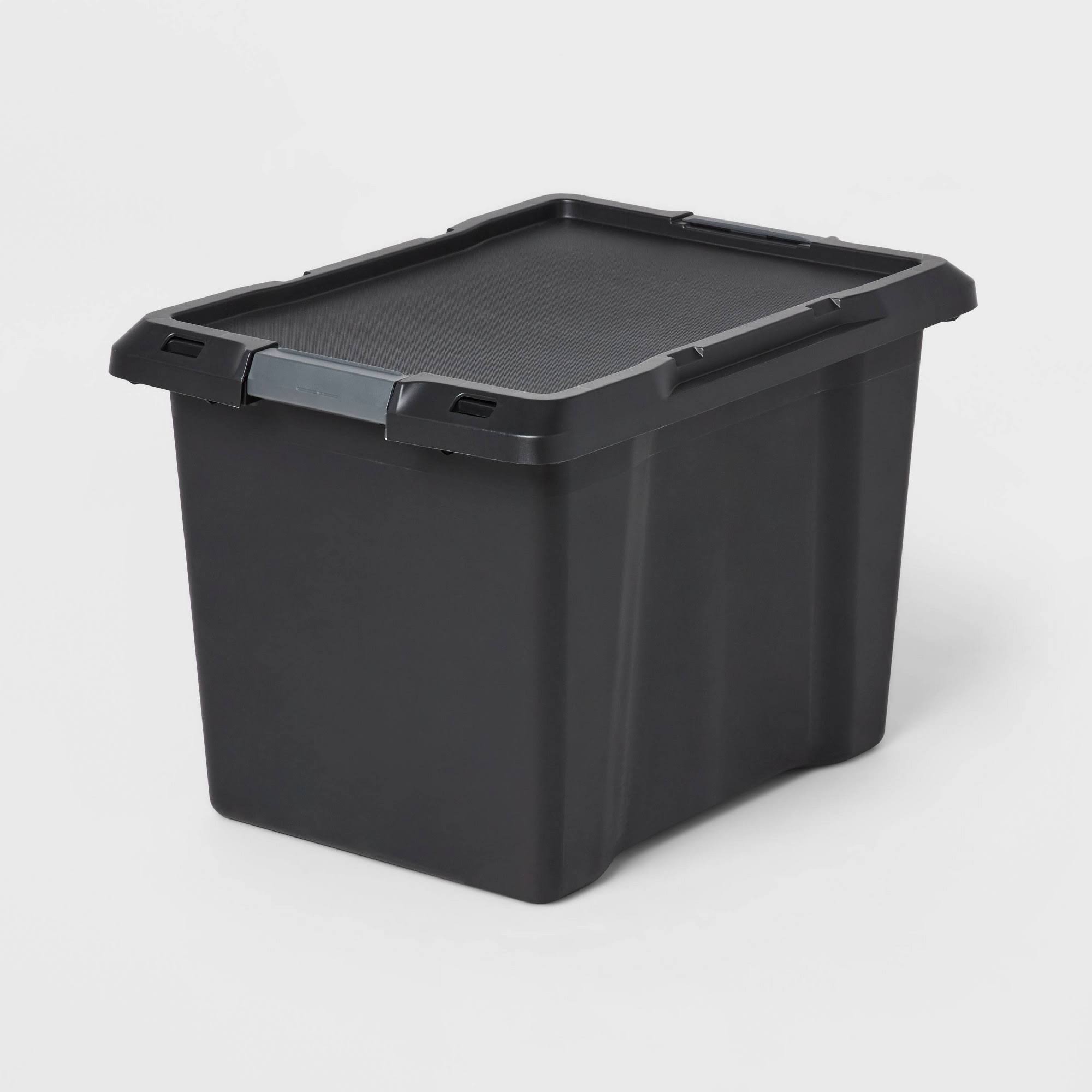 b30990b57618f25eeeb2185a275f7cb7a995b49c9ef69d74ba847ba12e236715.jpg 19gal Large Latching Storage Tote Black - Brightroom - Image 1
