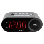 Sharp Digital Alarm Clock with 2 Amp High-Speed USB Charging Port
