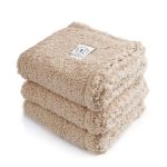 Luciphia 1 Pack 3 Calming Blankets Fluffy Premium Fleece Pet Blanket Soft Sherpa Throw for Dog Puppy Cat Beige Medium (30" x20'')