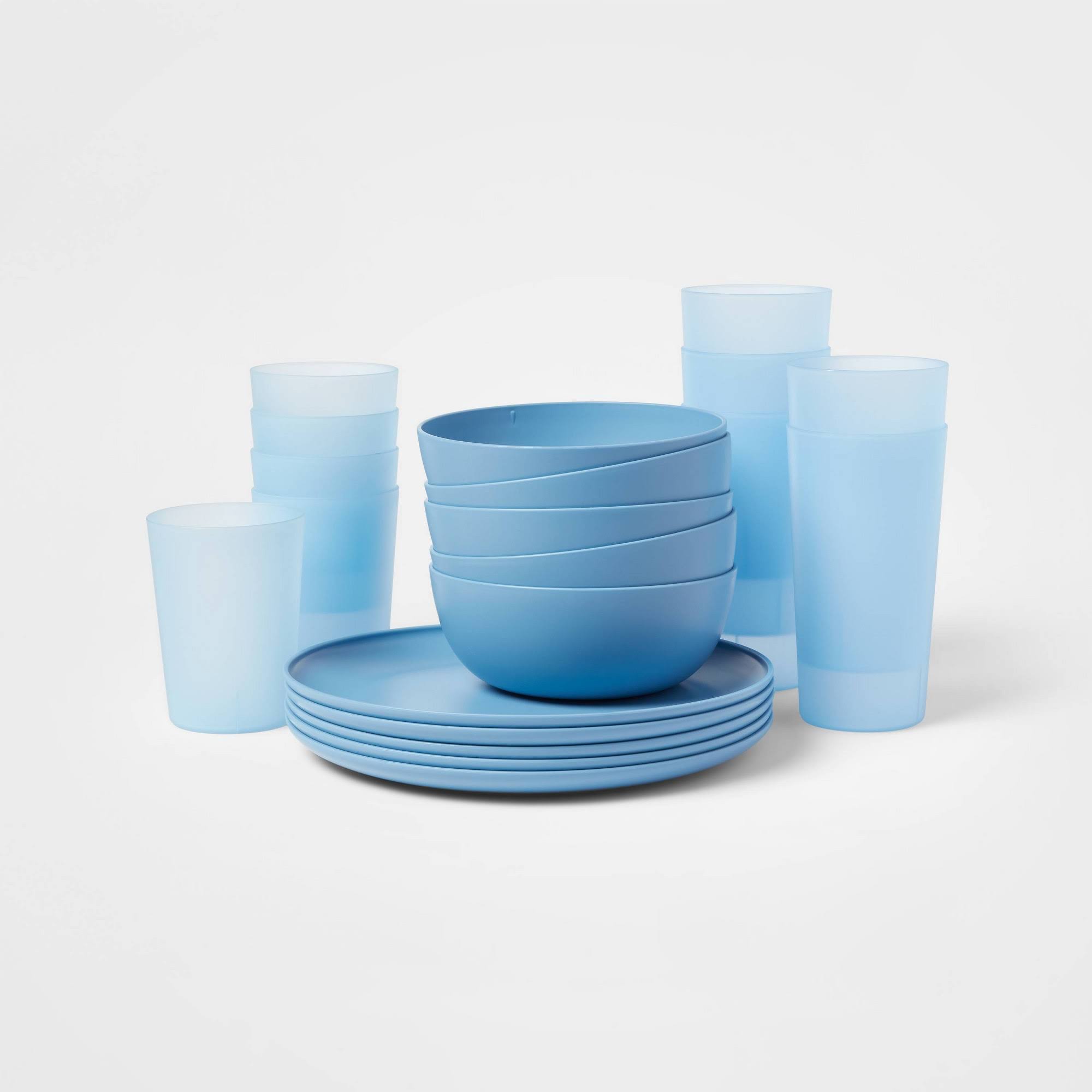 b34a2632574f256c715bb63aff96074f0f3b031c8f4e192fa716dcc549ea52c0.jpg 20pc Plastic Dinnerware Set Blue - Room Essentials - Image 1