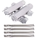 Adviace Grill Replacement Parts for Nexgrill 720-0830H, 4 Pack Grill Burners and Heat Plates Shield for Home Depot Nexgrill 4 Burner 720-0830H,