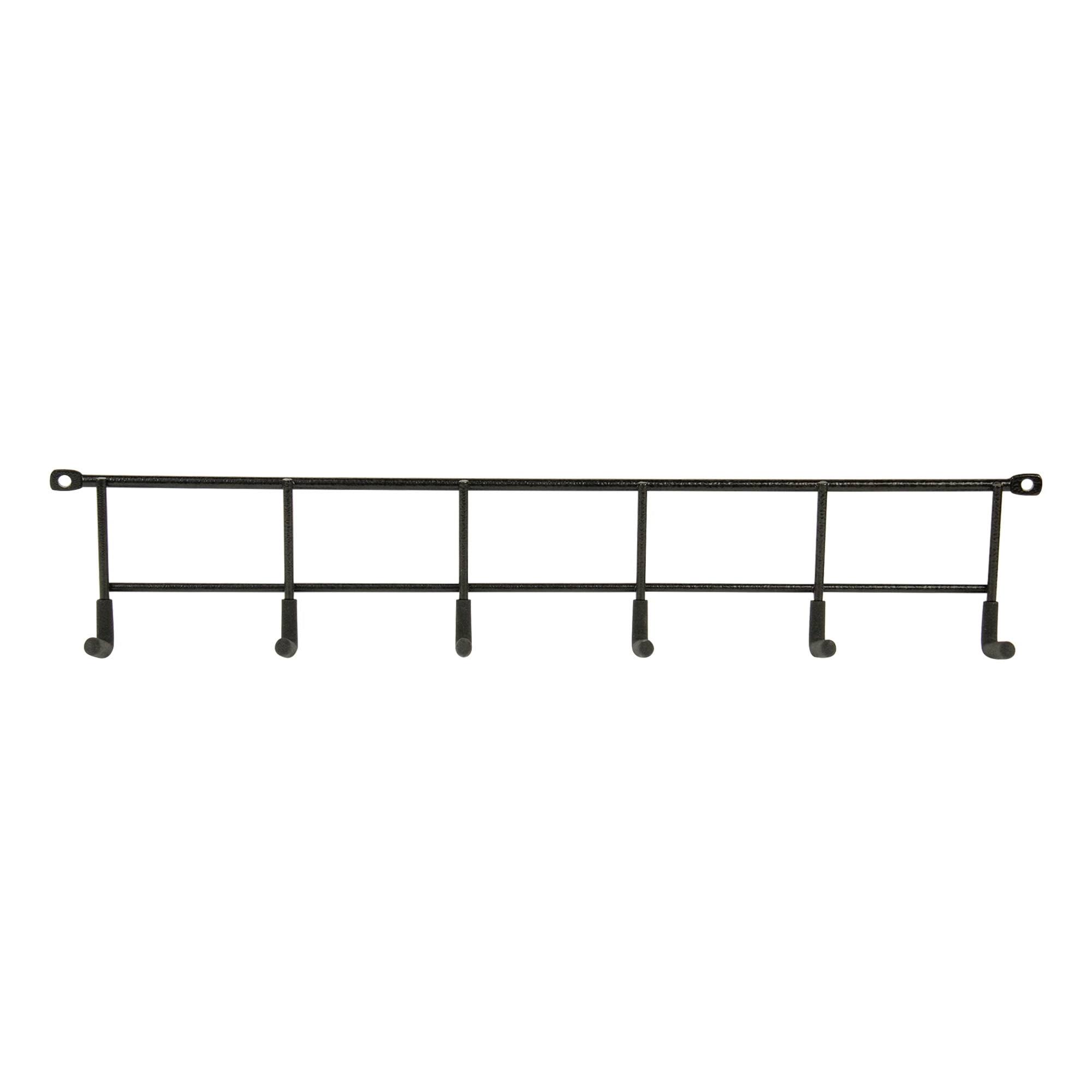 b3895ef2e789f59e97e02da7c51bef74ab0deddaa3d4cde836f0286898c36be2.jpg Hyper Tough Screw Mounted Steel Multi-Hook Rack, Black Powder Coat Finish, Size: One Size - Image 1