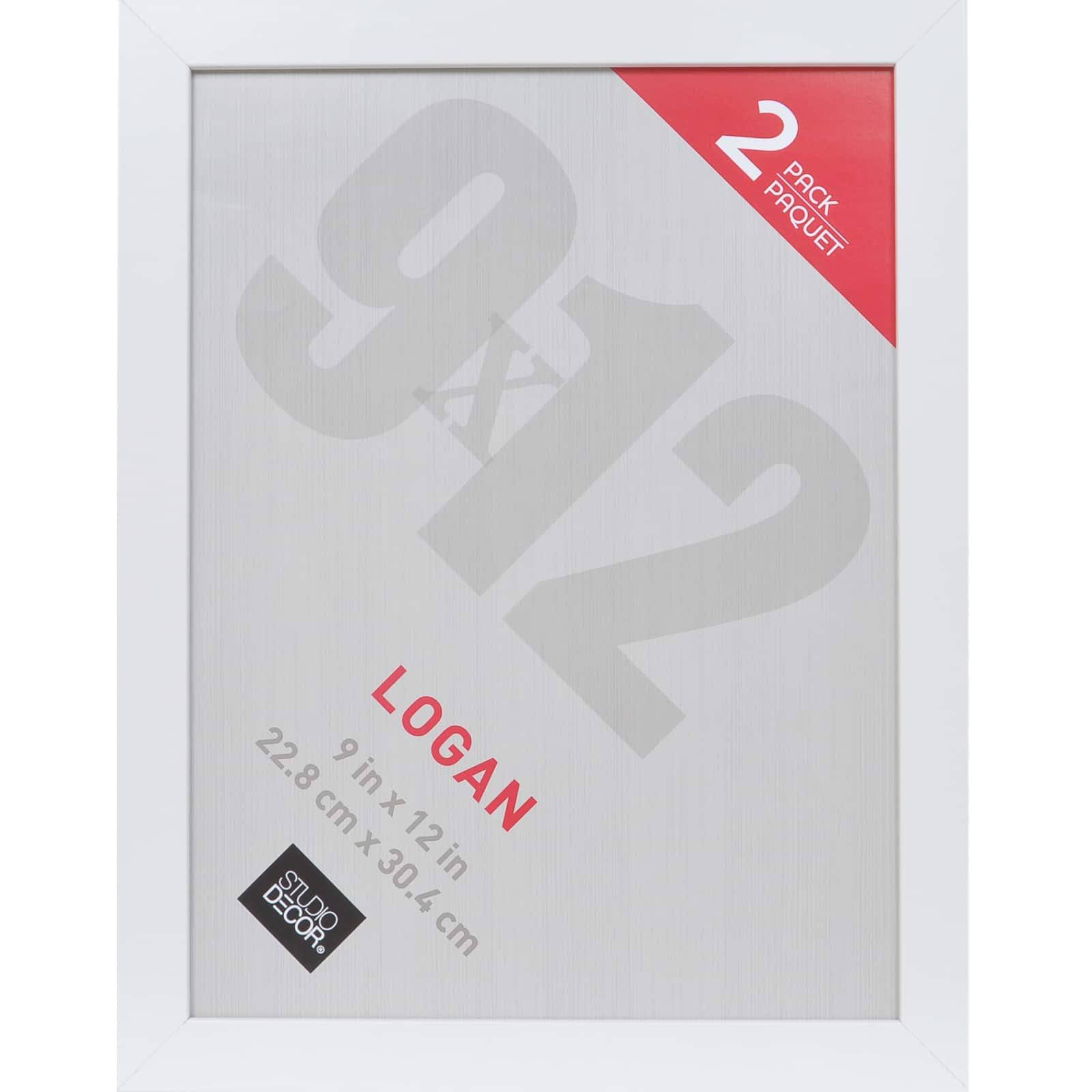 b38a31a451c231acf3ffc290a11bd923be0e63f5fa171eda1055efee6f9e9214.jpg 2-Pack Wall Frames, Logan by Studio D��cor 9" x 12" in White - Image 1