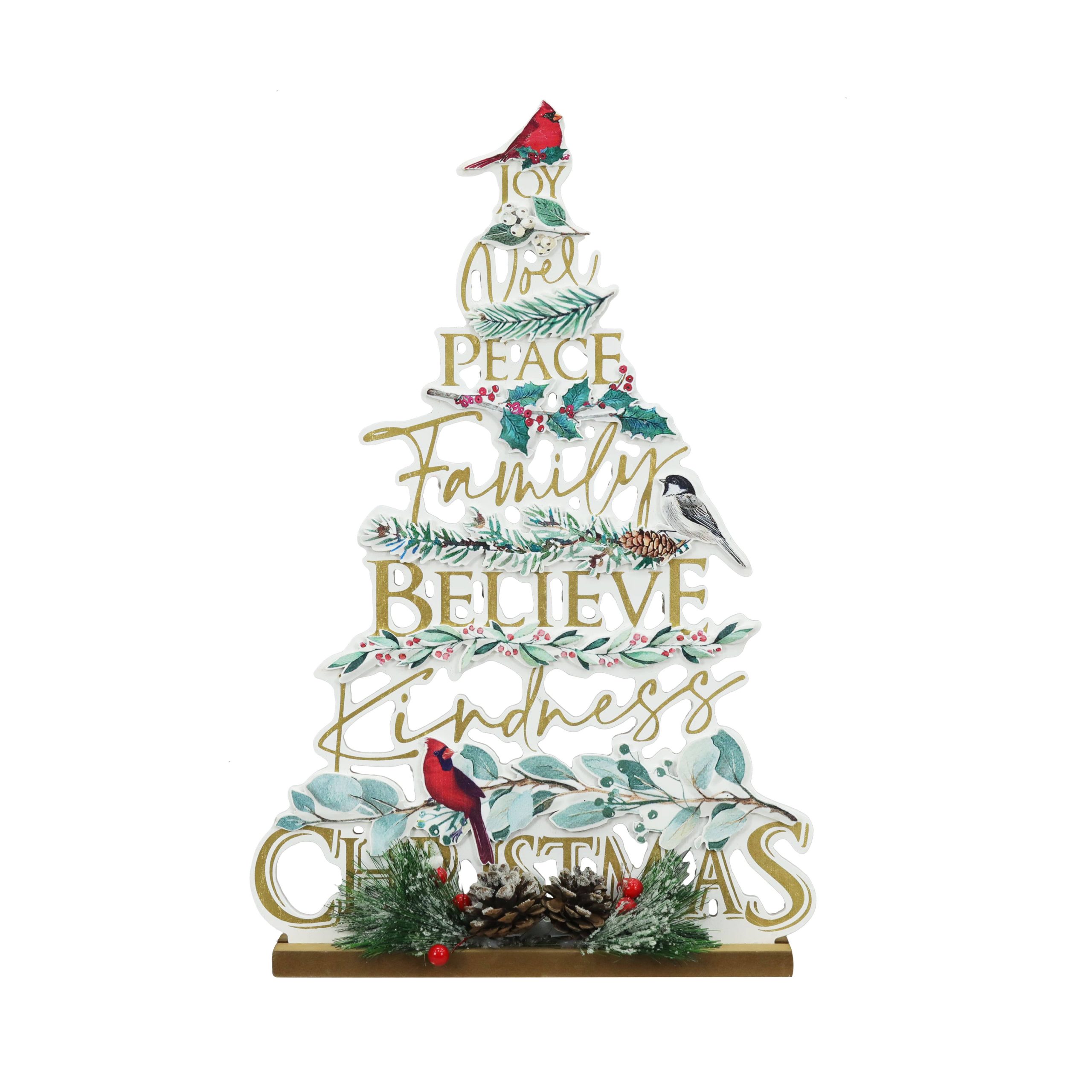 b39752e9ecd17d58e3a48145cec7e5be0288d6003bbdb5eb20d97c42595ba2bb.jpg 15.5" Christmas Sentiment & Cardinal Christmas Tree by Ashland | 10.43" x 0.47" x 15.55 | Michaels - Image 1