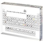 Mukarisk Large Periodic Table with Real Elements Inside, 8 inch Acrylic Periodic Table Display with 83 Real Elements Samples, Craft Decor, Gift for