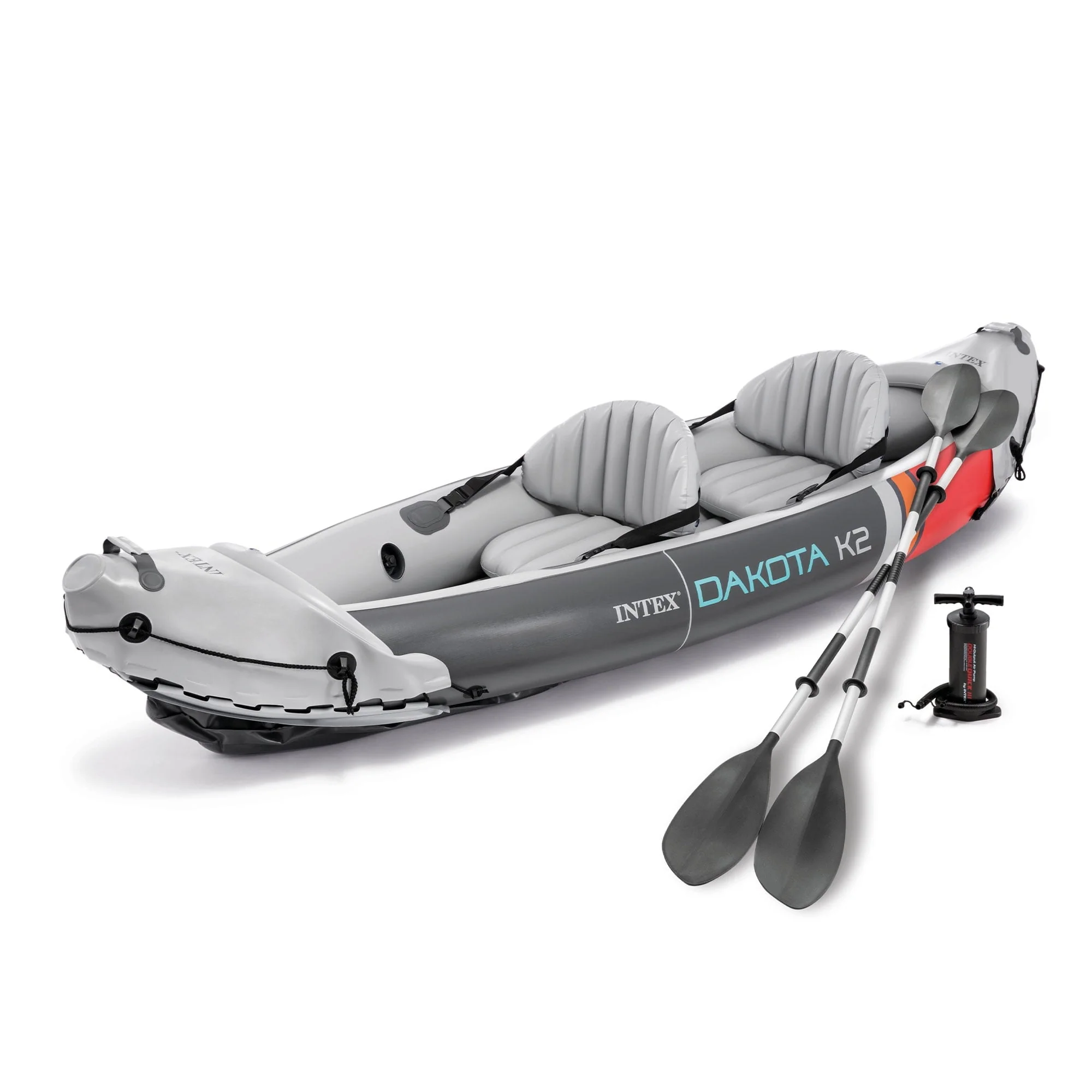 b3ab75d75062b62b2975631d26724572bff71f9464e34022449a45b24290db33.webp Intex Dakota K2 2 Person Inflatable Kayak & Accessory Kit W/Oars & Pump - Image 1
