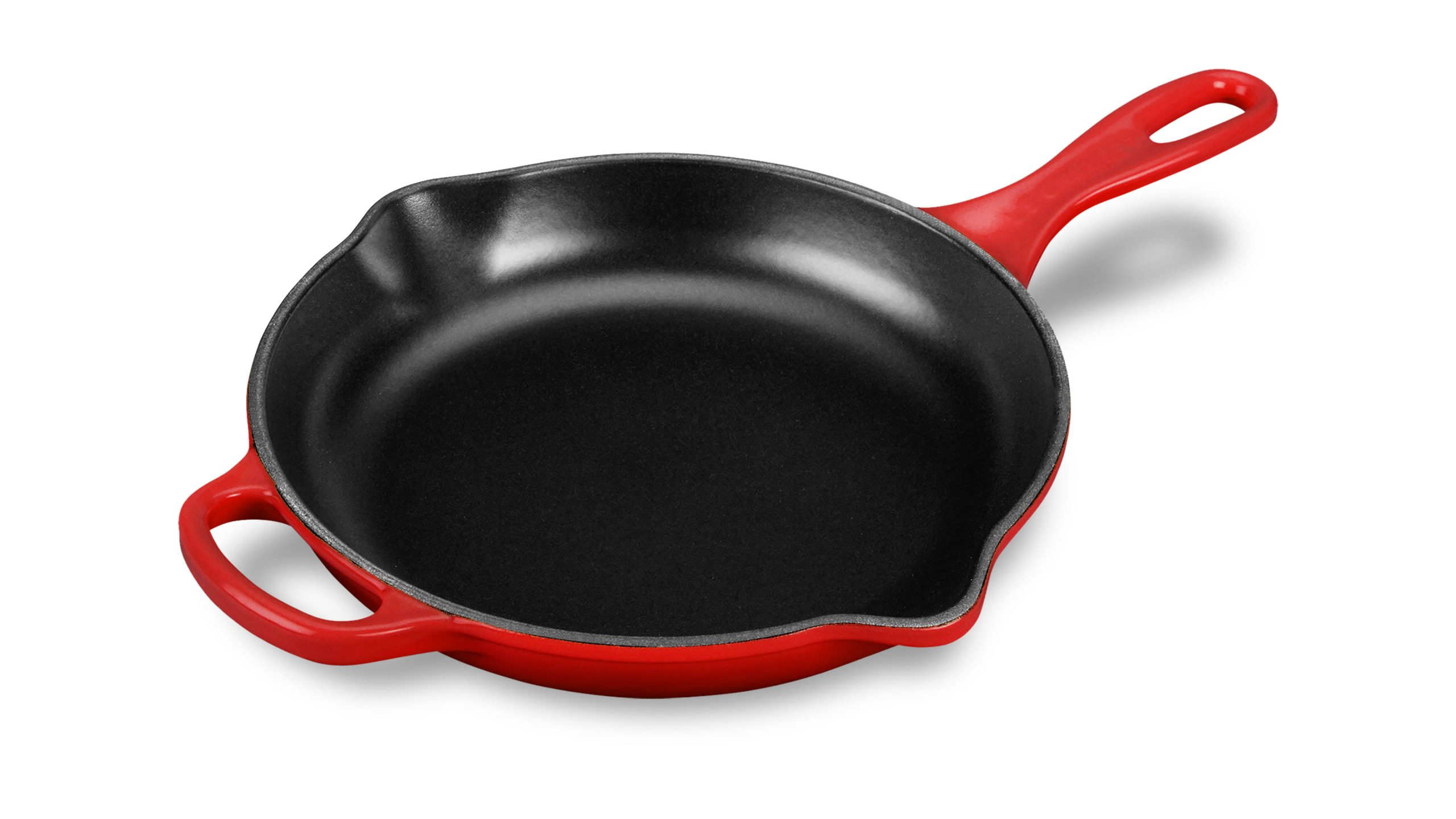 b3d876347efa6be866f543aa4ca57b82afc52e35941d74a14761ad1fa484842a.jpg Le Creuset Signature Iron Handle Skillet, Cherry - Image 1