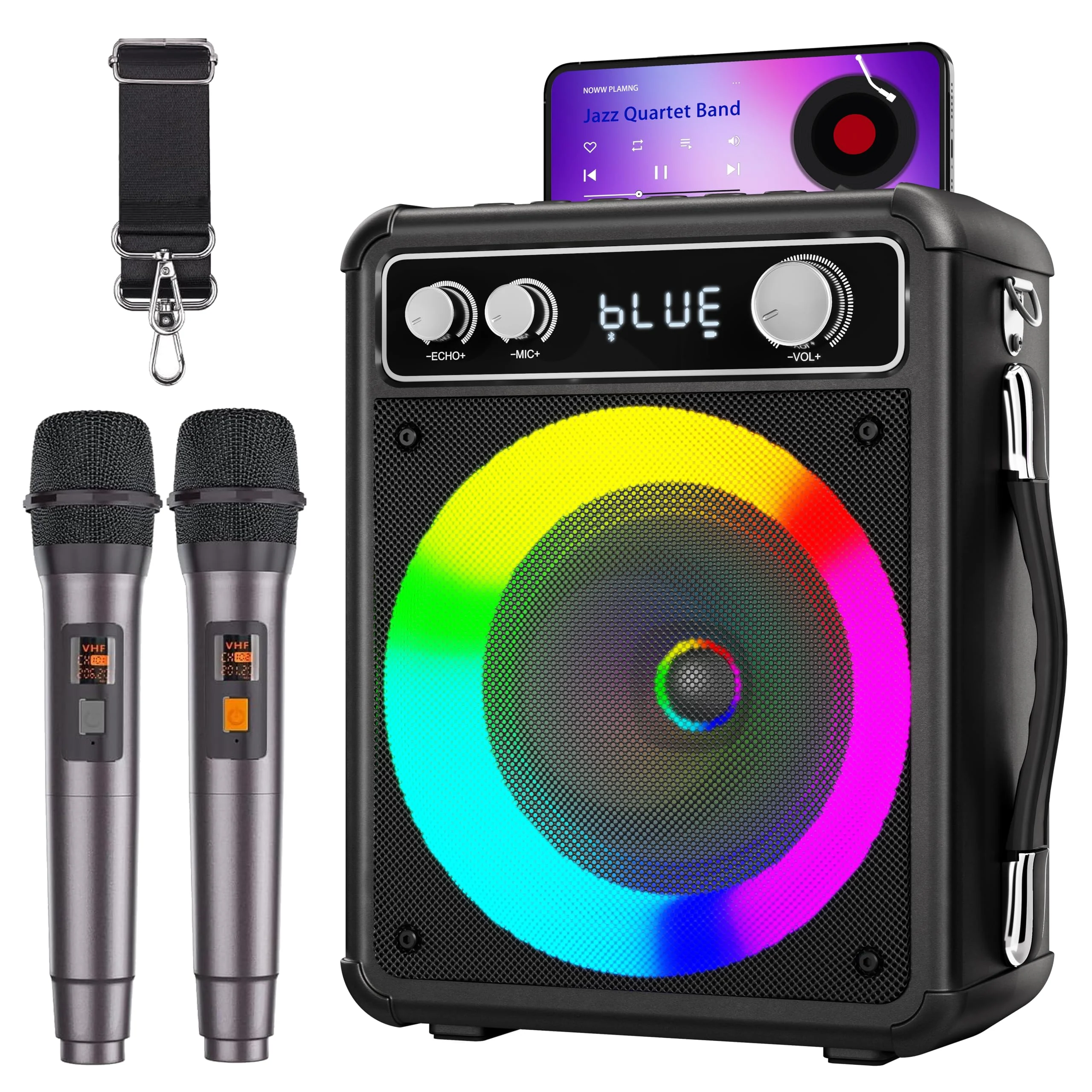 b3f66b6aacf6ad357d5ac8ae376c2cf46b6be23d7d9579755f3f1b7b2a2c57e3.webp BONAOK Karaoke Machine. Portable Bluetooth Speaker - Image 1