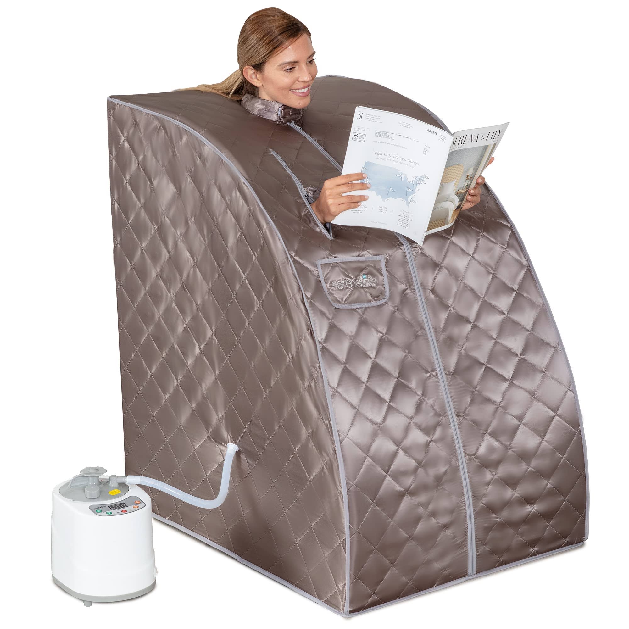 b4055e56996c1b67961b67f23b3272adfaa5e788e7517d476a36881f4ee0ff73.jpg Serenelife Compact & Portable Stem Sauna SLISAU60GRY - Image 1