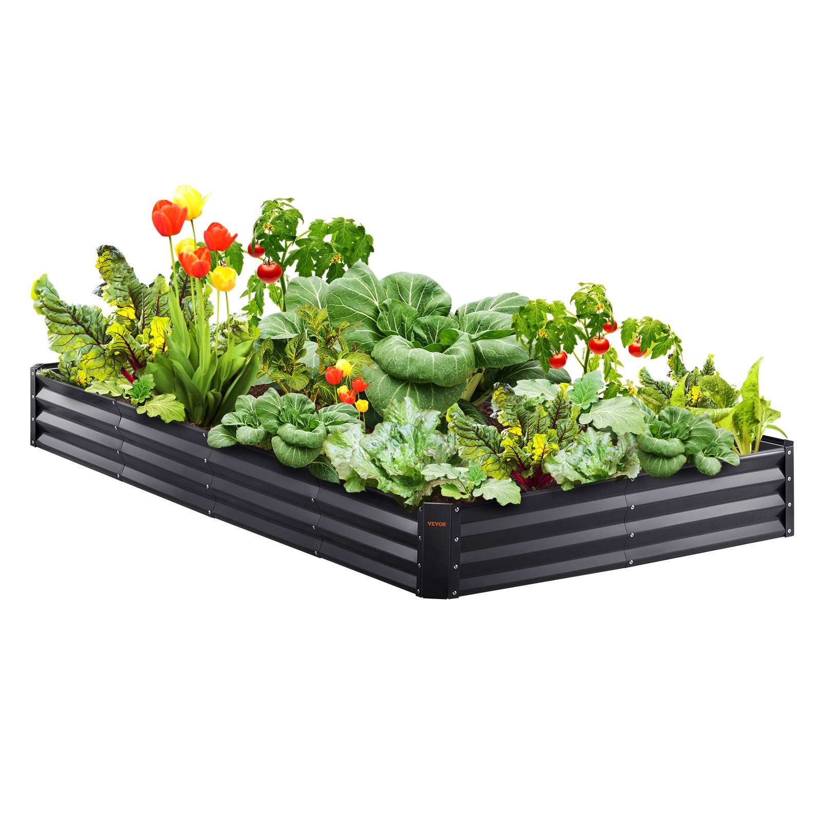 b41d02365b8453d84fa760806221f31e3c2636e22cc74c6c2d16b2cda05ac7aa.jpg VEVOR Galvanized Raised Garden Bed Planter Box 94.5x47.2x11 Flower Vegetable LDSJSZZCTSH94C4EQV0 - Image 1