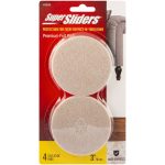 Waxman 3" Beige Round Self Stick Felt Furniture Pads for Hardwood