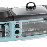 BST3AQ Retro 3 - in - 1 Family Size Electric Breakfast Station, Coffeemaker, Griddle, Toaster Oven - Aqua