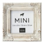 Studio Decor 3" x 3" White Leaf Corner Accents Mini Frame - Each