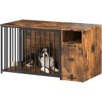 AECOJOY Dog Crate Furniture with Storage Cabinet, 36 Inch Wooden & Steel Decorative Indoor Kennel, Pet Cage End Table