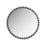 Marlowe Beaded Round Wall Mirror 36"D - Black - Madison Park Signature