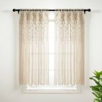 Lush Decor Boho Macrame Textured Cotton Window Curtain/Room Divider/Doorway/Wall Decor Single Neutral 40X63