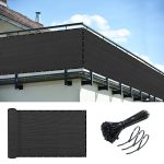 Kanagawa 3ft x 10ft Privacy Screen Fence, 90% Blockage Heavy Duty 175 GSM Fencing Mesh Net Cover for Outdoor Wall Garden Yard Backyard 40 Cable Zip