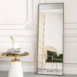 Beautypeak Full Length Mirror 58"x18" Rectangle Body Dressing Floor Mirrors, Black