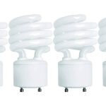 Kor (Pack of 4) 13 Watt Mini Spiral - GU24 Base - (60W Equivalent) - T2 Mini-Twist - CFL Light Bulb - 3500K Neutral White