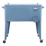 Permasteel 80 Qt. Portable Rolling Patio Cooler, Blue