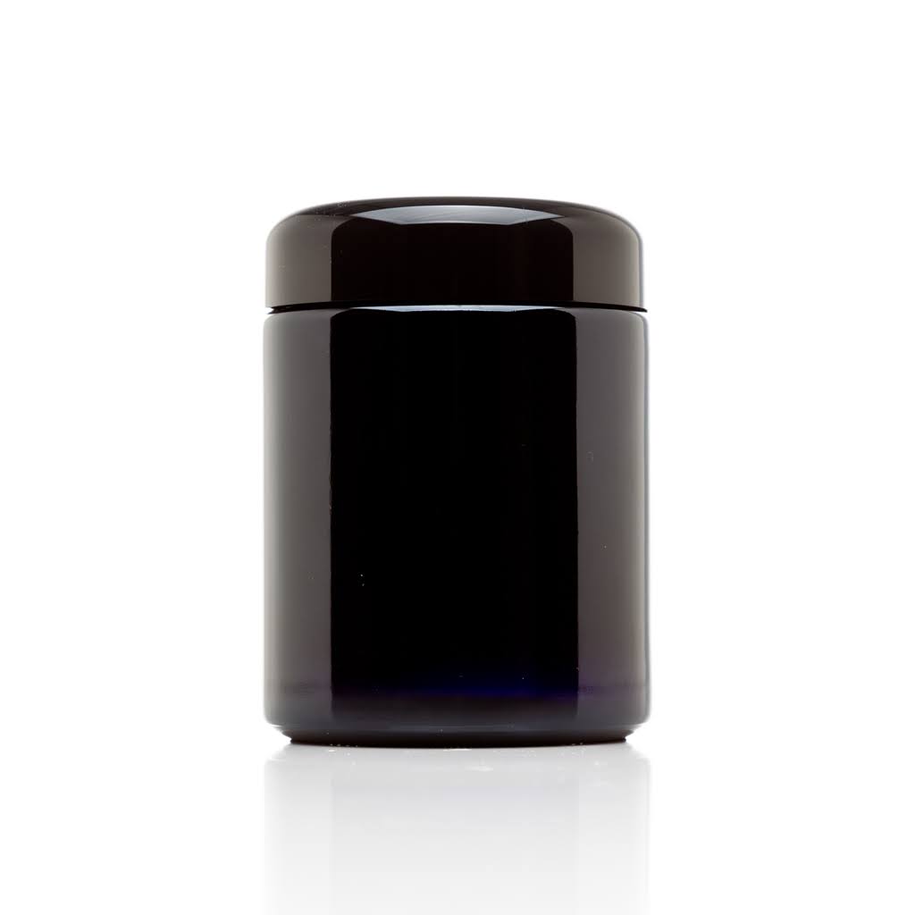 b4c7579810f97158c45cae59f854989d5de2849ff98c0d4a63066f0fa1542dbd.jpg Infinity Jars 250 ml (8.5 fl oz) Tall Black Ultraviolet Refillable Empty Glass Screw Top Jar - Image 1